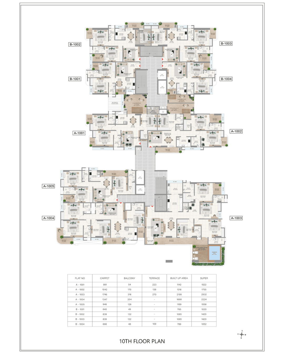 Achyut SkyHigh 10TH FLOOR Plan