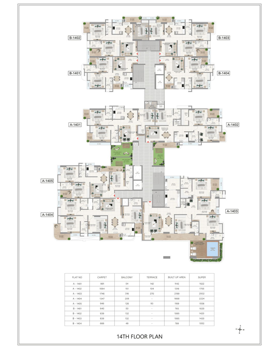 Achyut SkyHigh 14TH FLOOR Plan