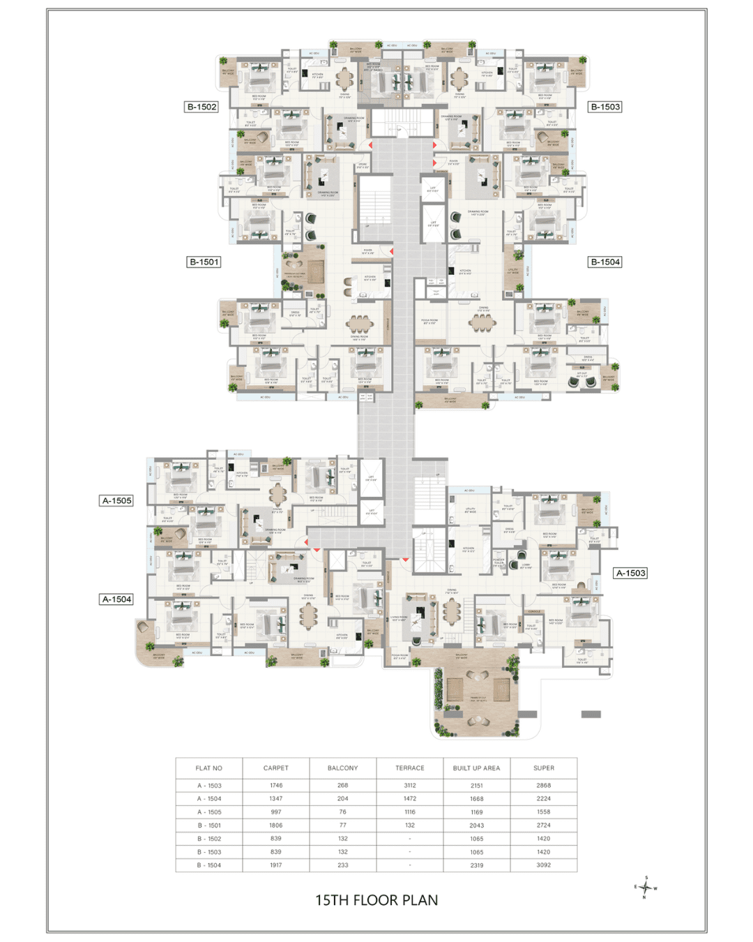 Achyut SkyHigh 15TH FLOOR Plan