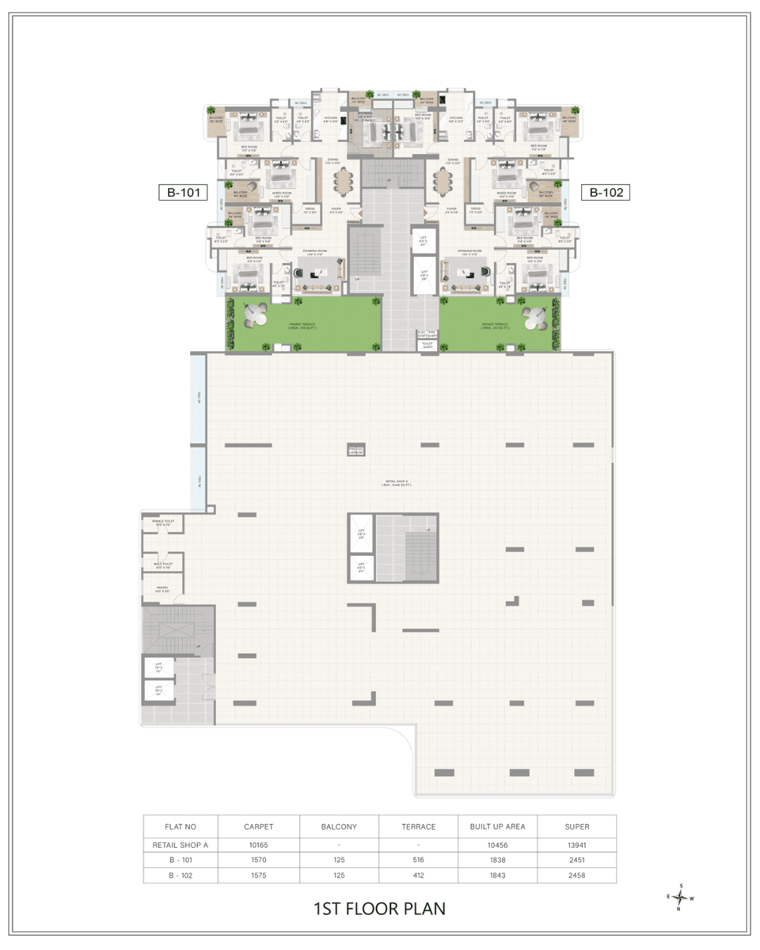 Achyut SkyHigh 1ST FLOOR Plan