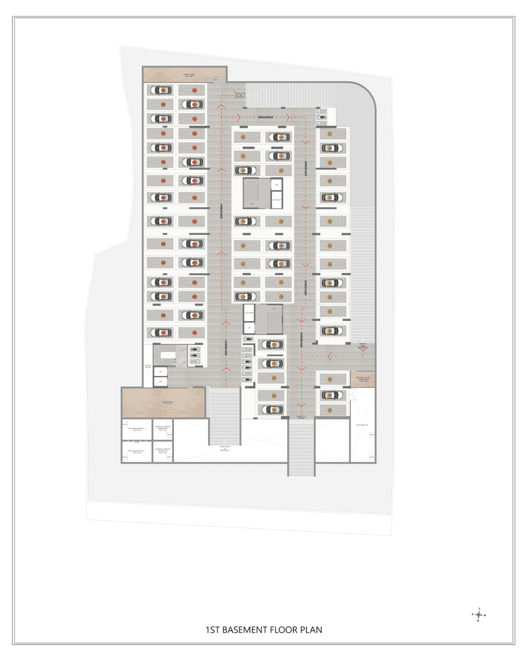 Achyut SkyHigh 1st Basement Plan