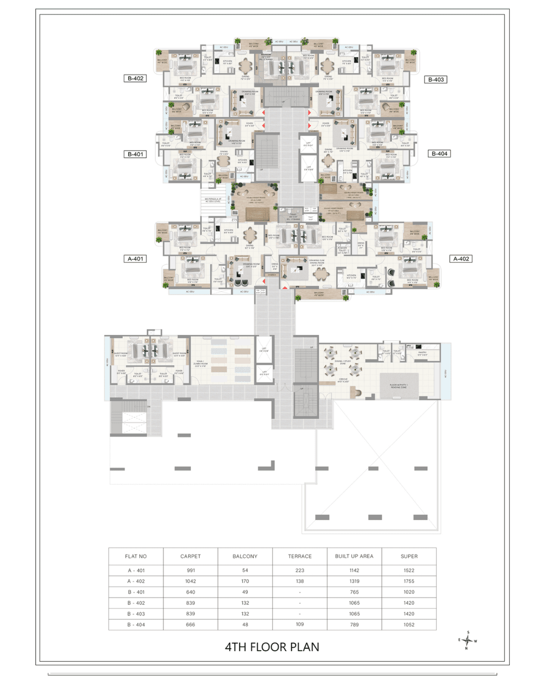 Achyut SkyHigh 4TH FLOOR Plan