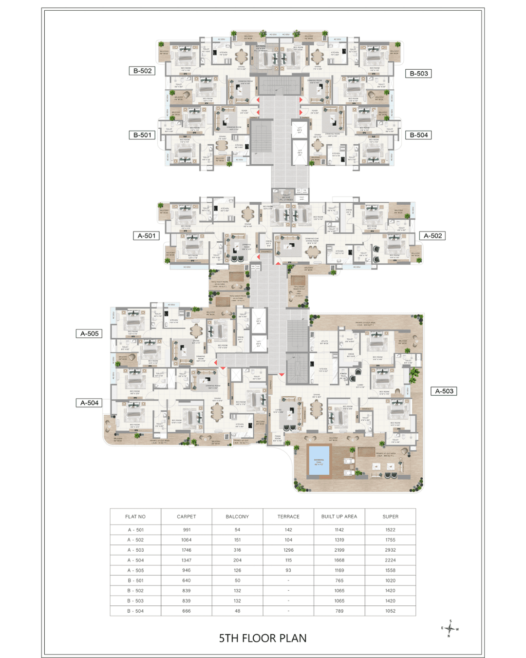 Achyut SkyHigh 5TH FLOOR Plan